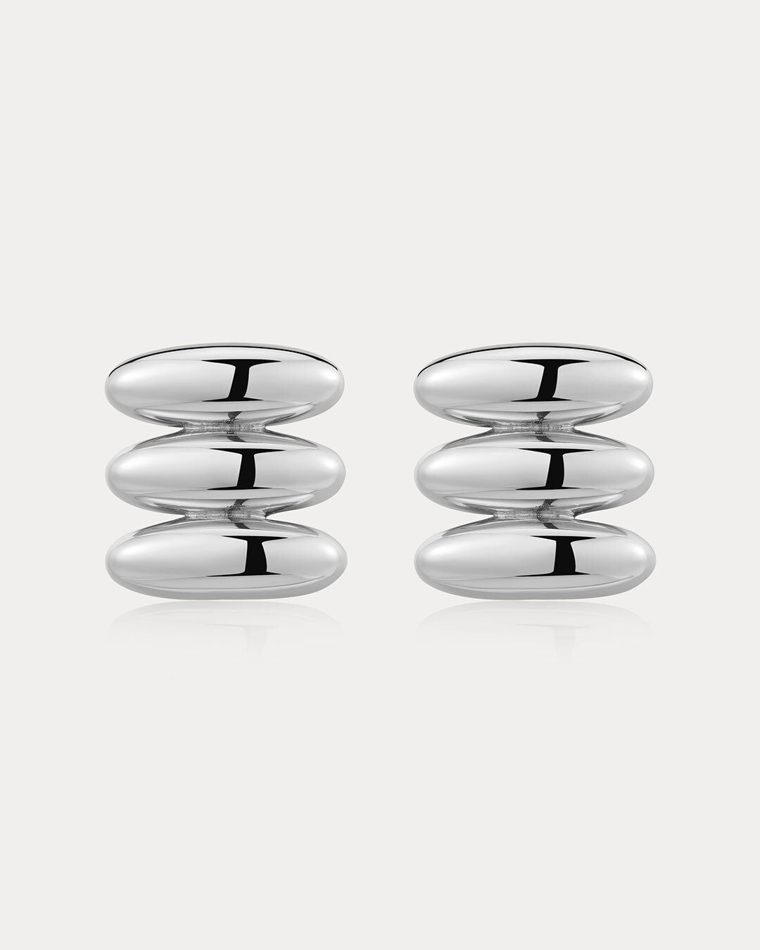 The Milan Bead Stud Earrings, SILVER, hi-res image number 0