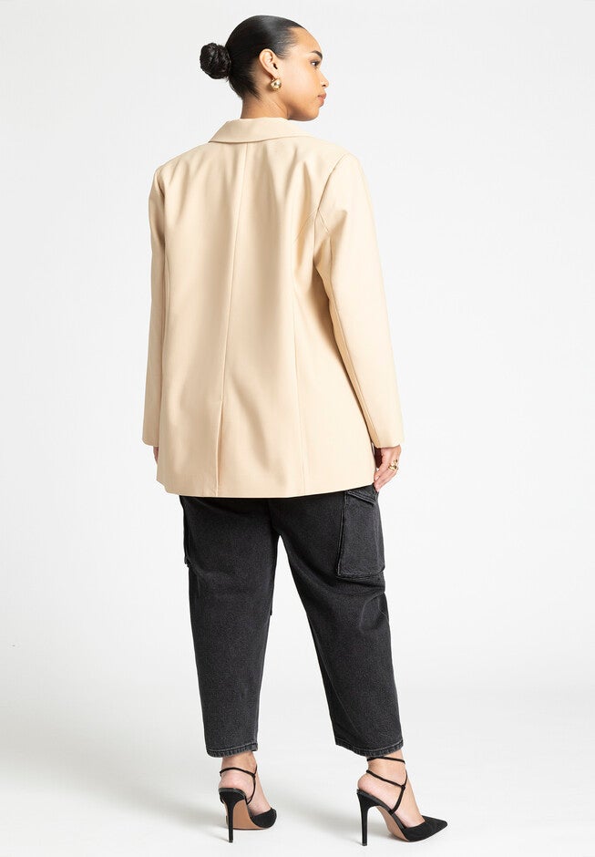 Oversized Single Breasted Blazer, CUBAN SAND SAND, alternate image number null
