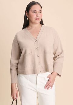 Wide Sleeve Cardigan With Pockets