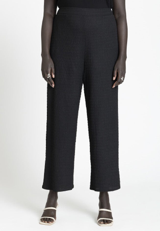 Textured Wide Leg Pant, BLACK ONYX, on-hover image number null