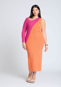 Colorblocked Asym Dress