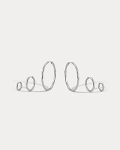 The Granada Hammered Hoops- Silver
