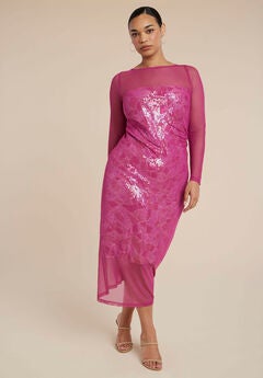 Sequin Dress With Sheer Layer
