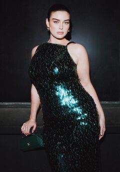 Textured Sequin Maxi Dress