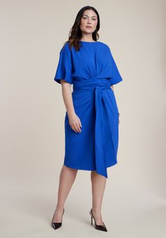 Cross Front Flutter Sleeve Dress
