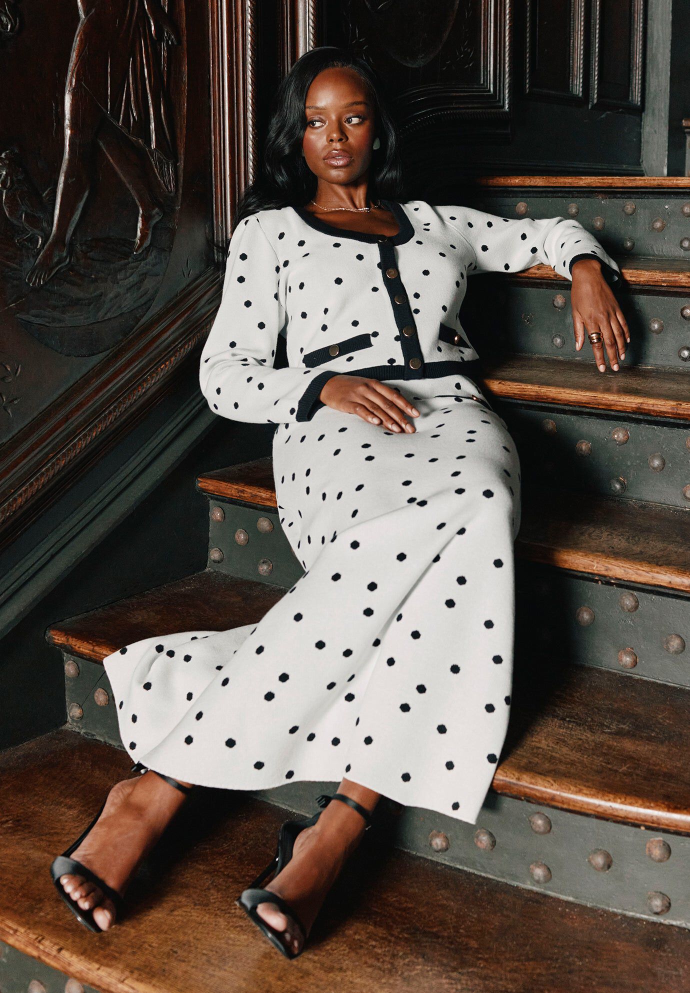 Intarsia Trumpet Sweater Skirt