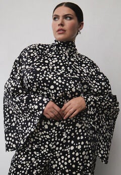 Tie Neck Cape Blouse