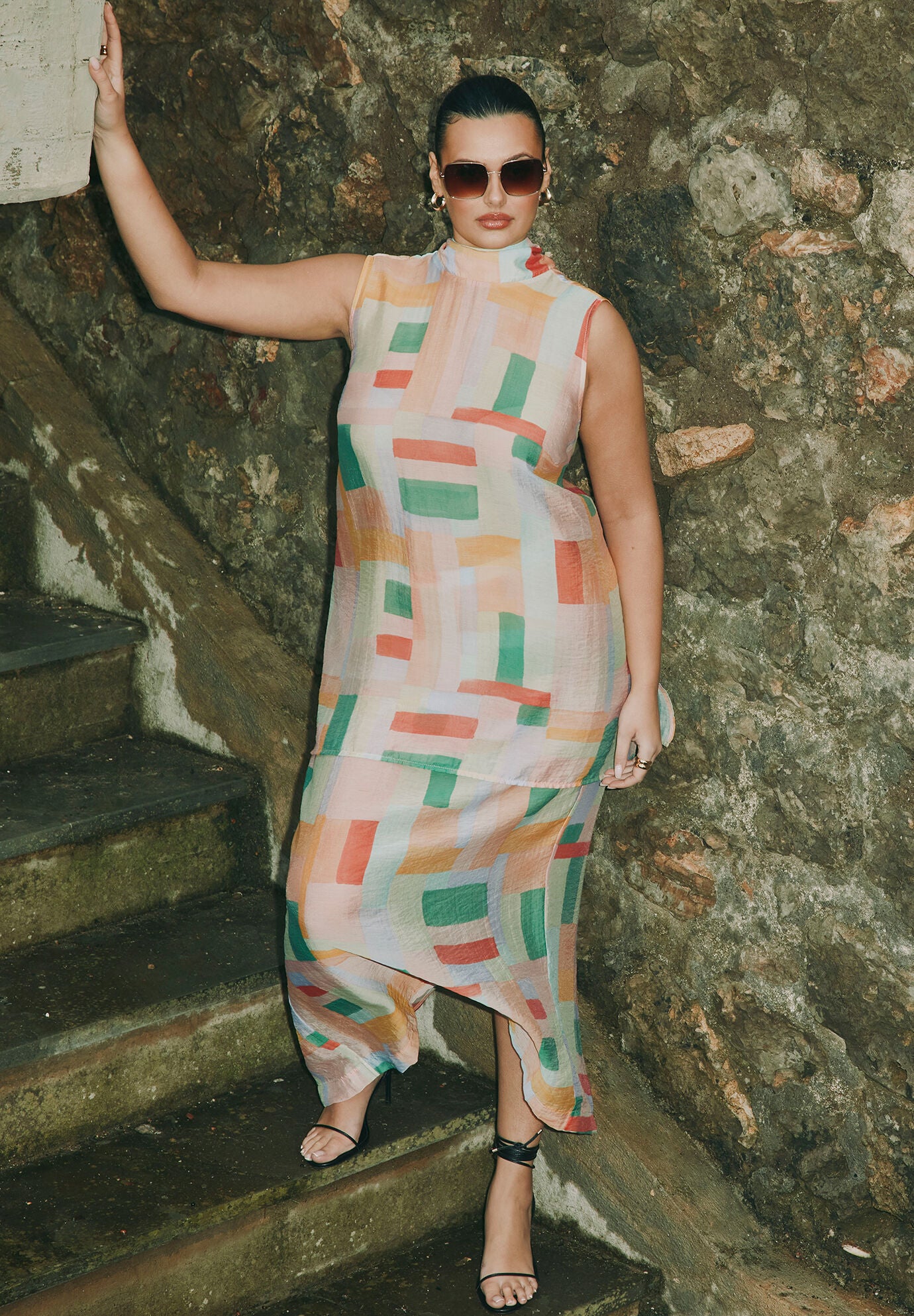 Sheer Printed Organza Skirt