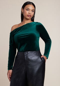 Off-The-Shoulder Velvet Top