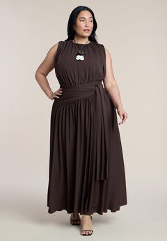 Tie Detail Drop Waist Maxi Dress