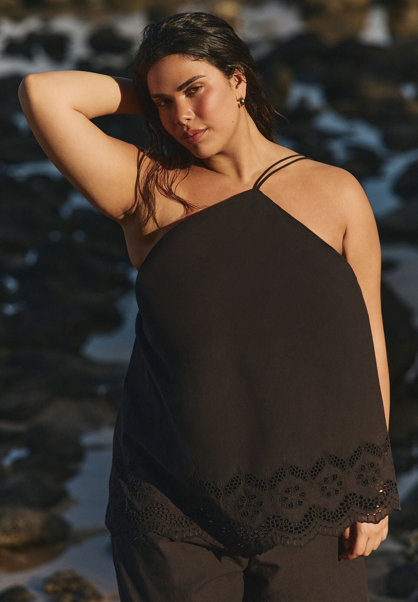 Eyelet Detail Top