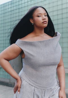 Wide-Neck Suiting Top