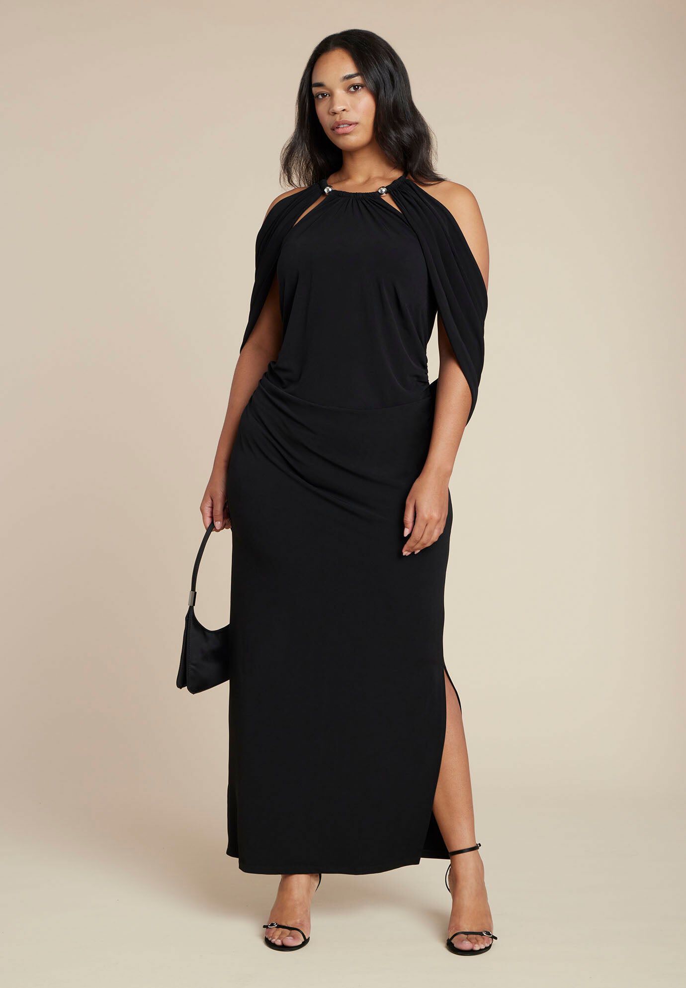 Capelet Dress, BLACK ONYX, hi-res image number 0