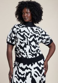 Cropped Intarsia Sweater