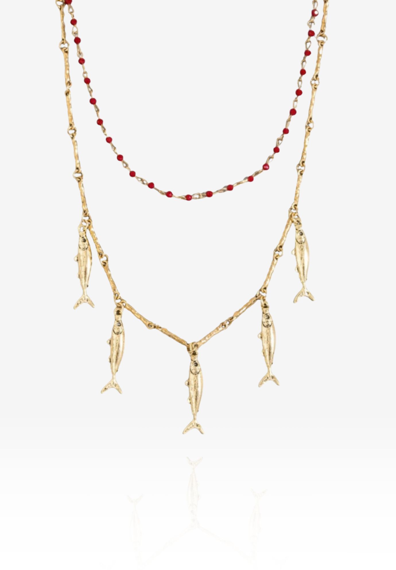 Goldie Fish Necklace, GOLD, hi-res image number 0