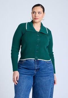 Oversized Collar Ribbed Sweater