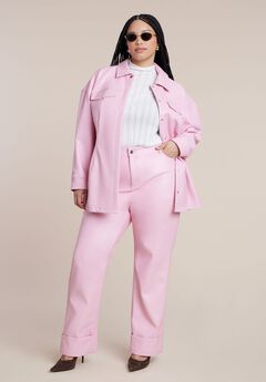 Cuffed Faux Leather Pant