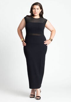 Cap Sleeve Mesh Midi Dress