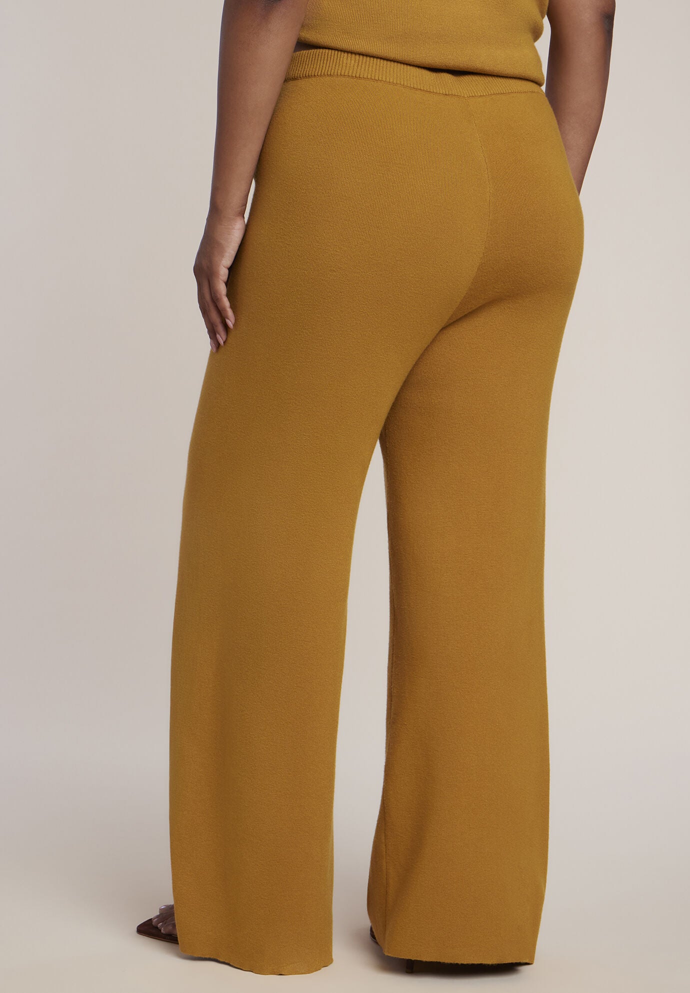 Wide-Leg Sweater Pant, HONEY, alternate image number 3