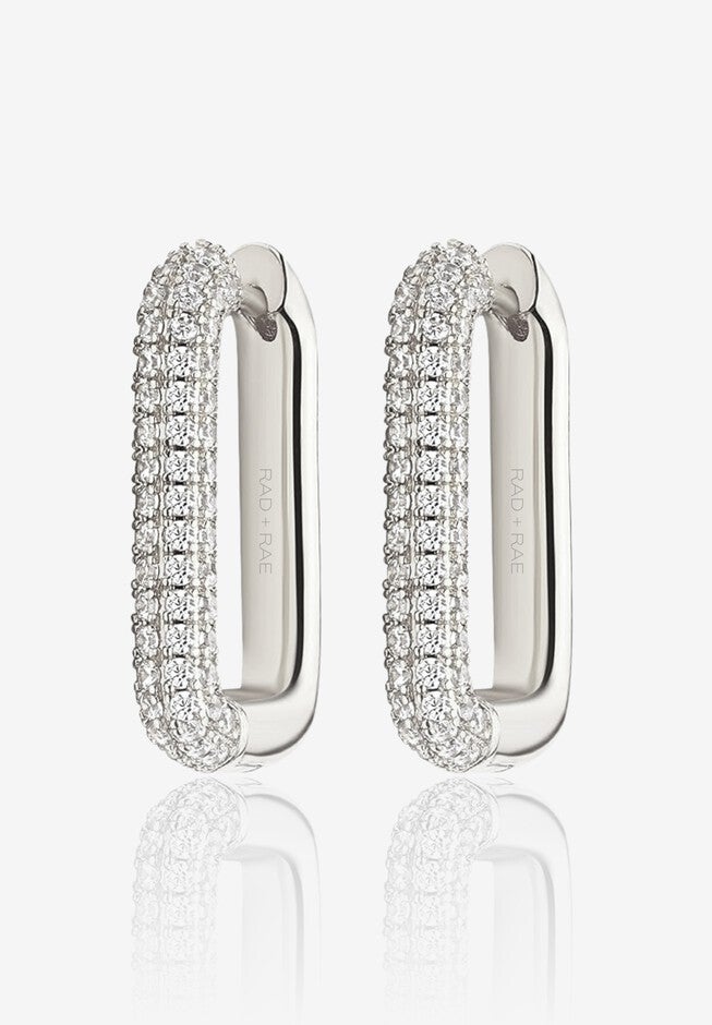 Pave Kaleigh Earrings, SILVER, hi-res image number 0