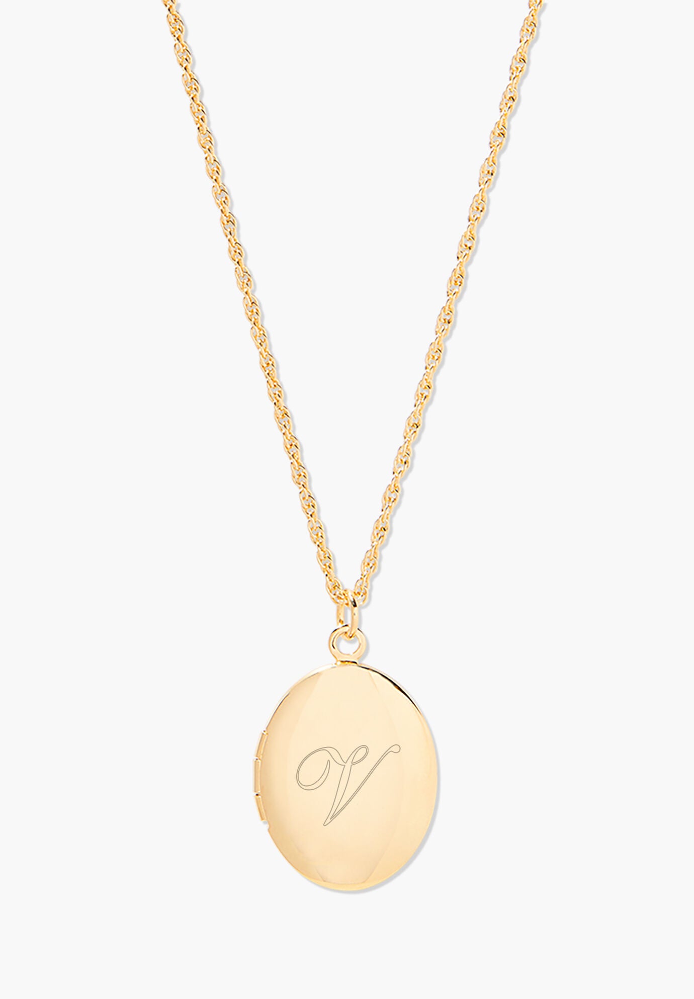 Isla Initial Oval Locket, V, hi-res image number 0