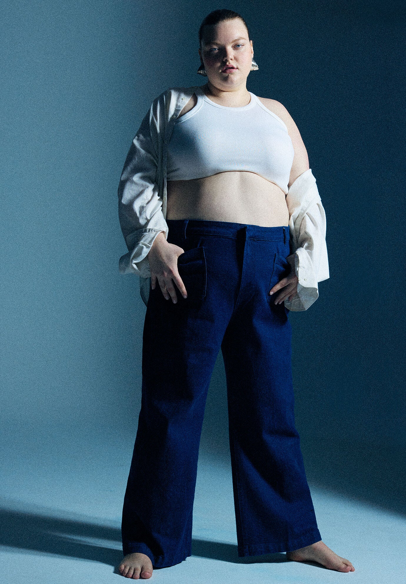 The Trouser Jean, TRUE DARK RINSE DENIM, alternate image number 3