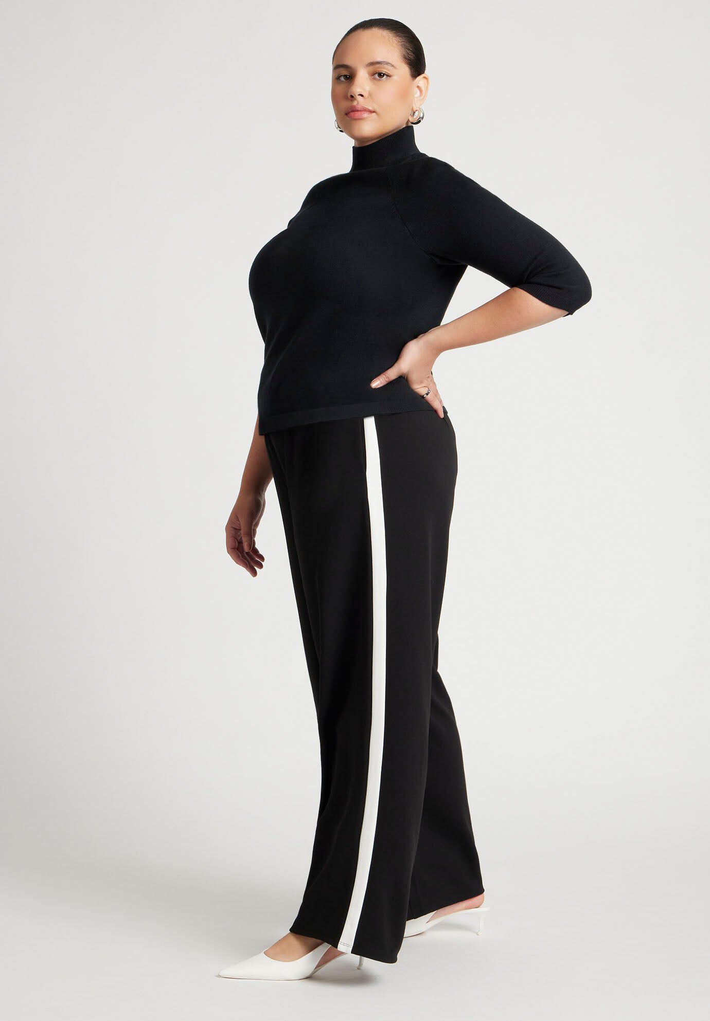 パンツ W Polyester Pants Black OVY Black Polyester Pants | Dia & Co
