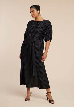 Draped Plisse Dress