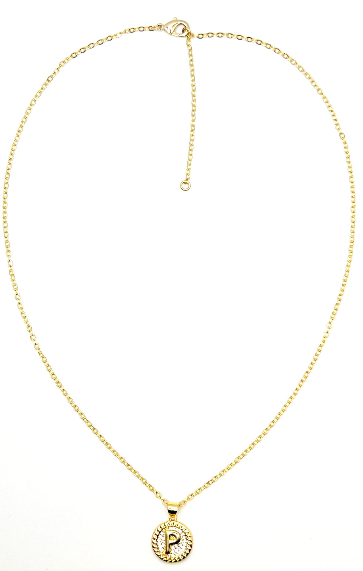 Lustre Initial Necklace, P, hi-res image number 0