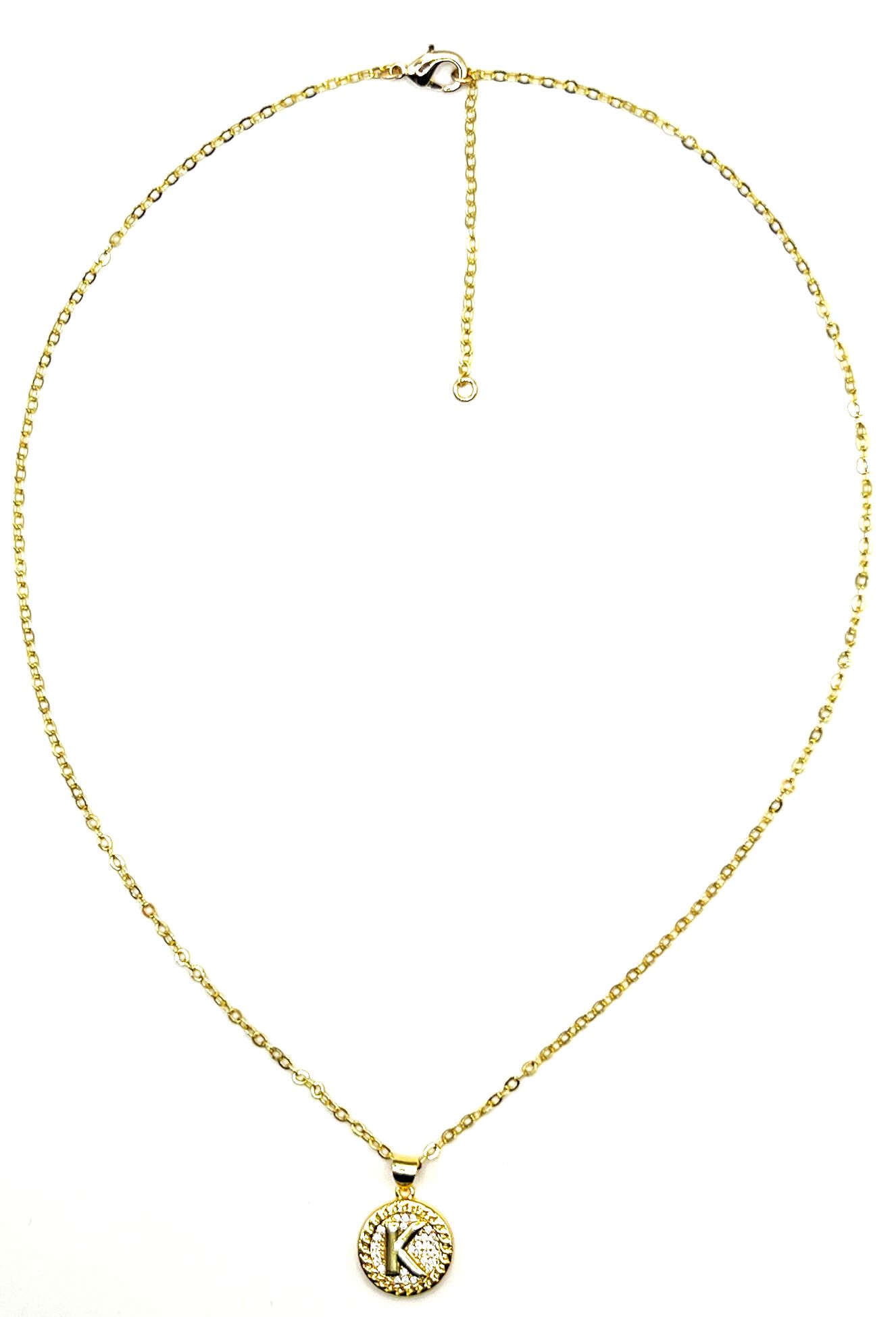 Lustre Initial Necklace, K, hi-res image number 0