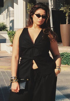 Twisted Linen Halter Top