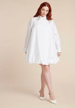 Bubble Hem Mini Shirt Dress