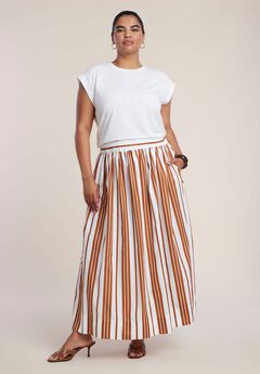 Poplin Maxi Skirt With Side Slits