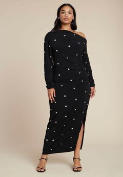 Draped Hardware Fitted Dress