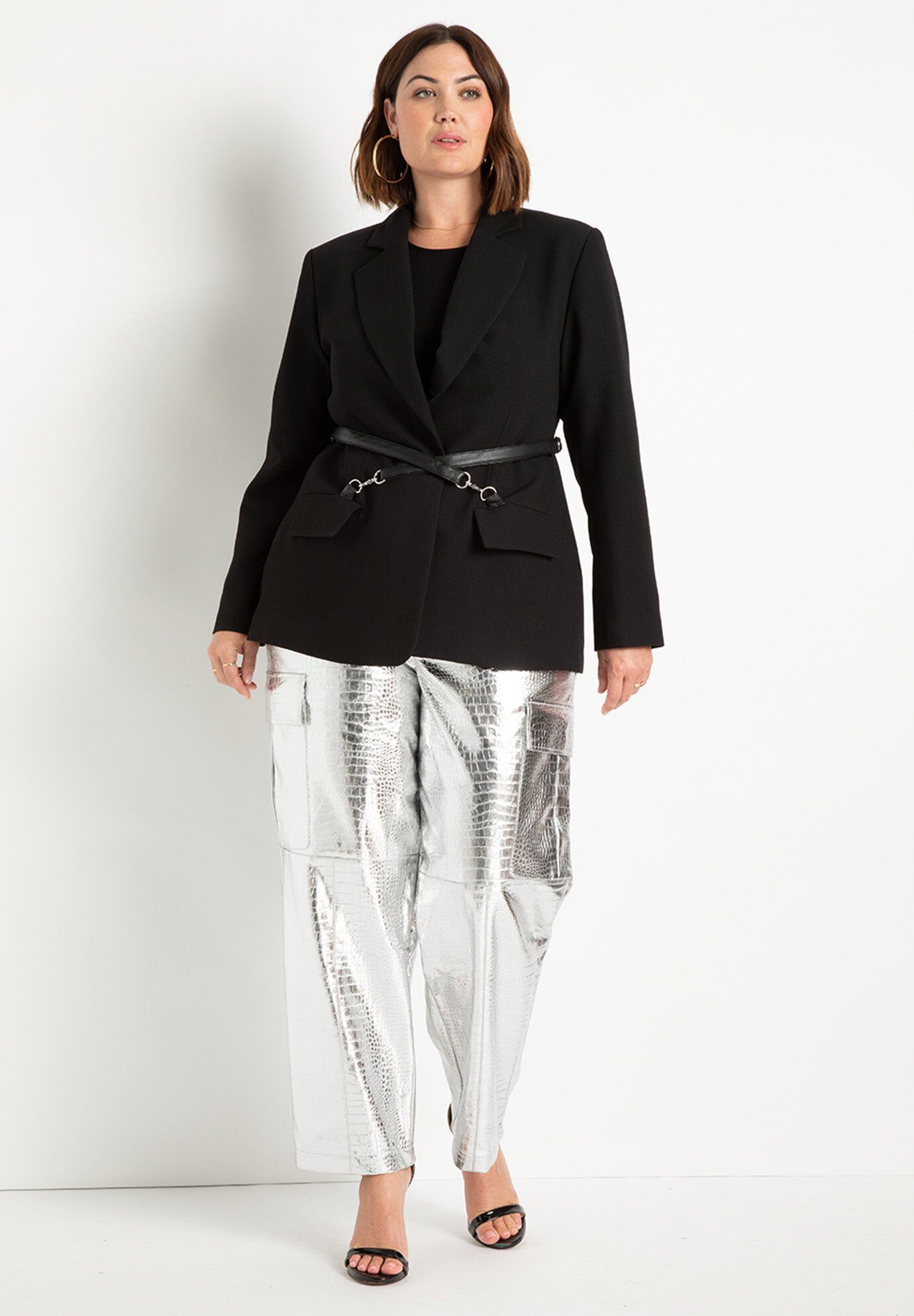 Leo - Angel Vegan Croco Leather Pant with Lacing