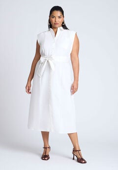 Midi Sleeveless Shirt Dress