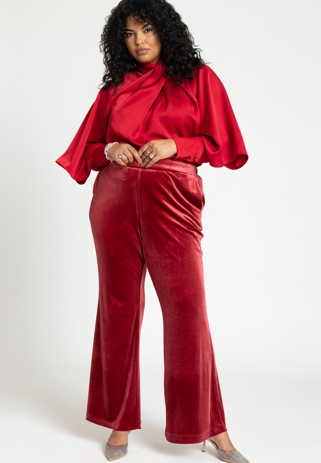 Draped Neck Satin Blouse, , alternate image number 4
