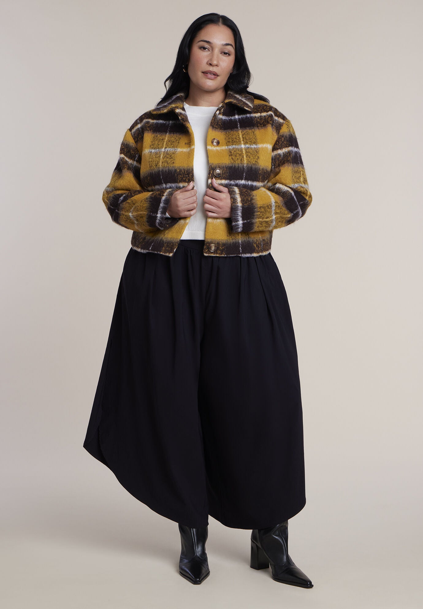 Brushed Plaid Jacket, CHOCOLATE HONEY PLAID, alternate image number 3