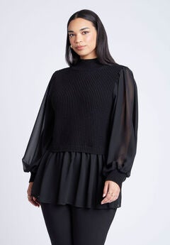 Plus Size High Neck Sweaters