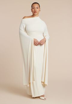 Cape Sleeve Draped Dress