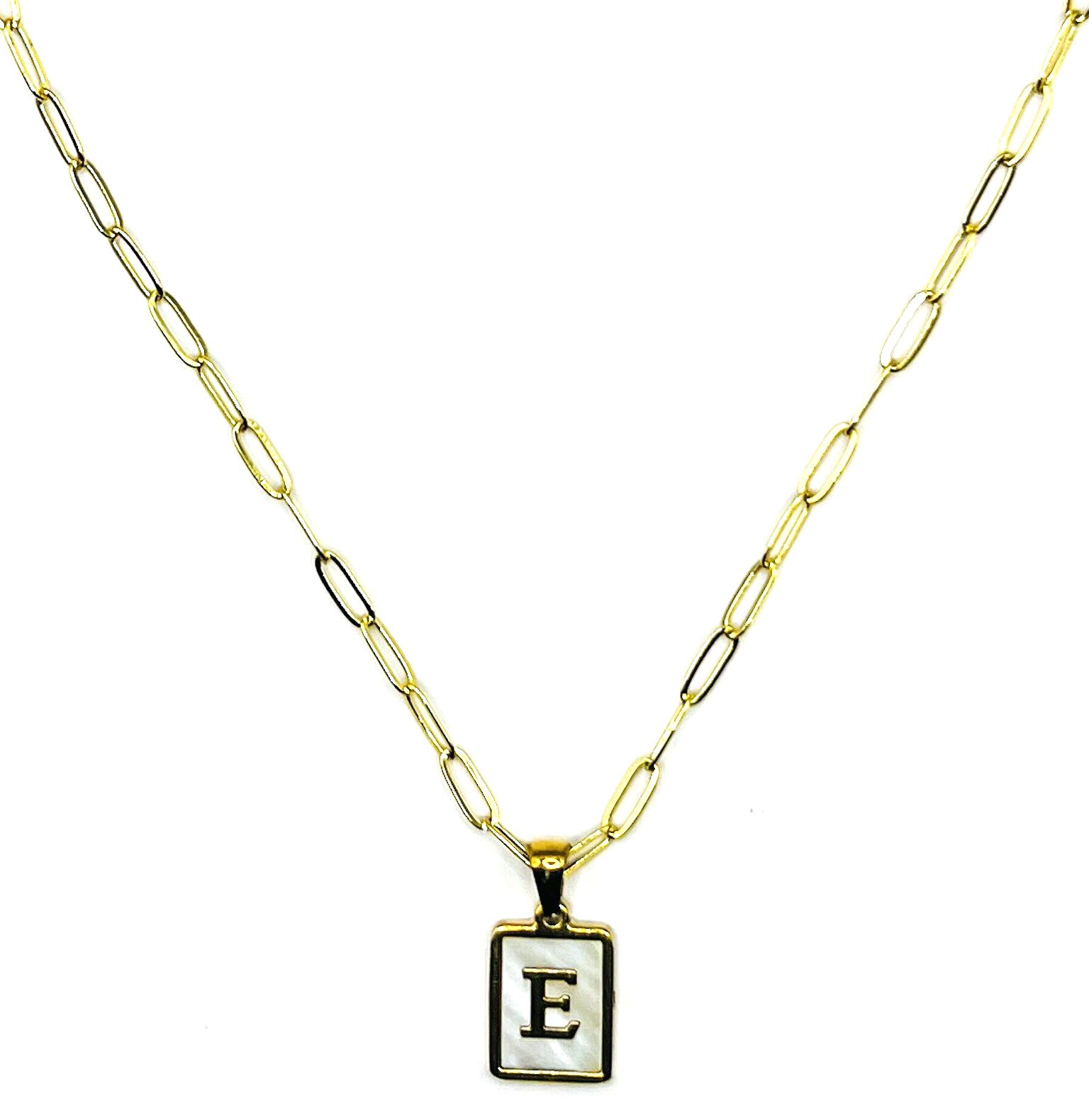 Pearlescent Initial Necklace, E, hi-res image number 0