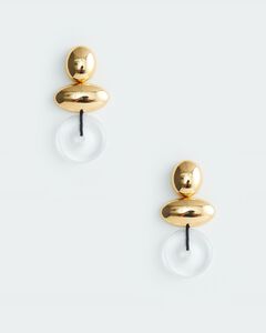 Round Clear Drop Earring