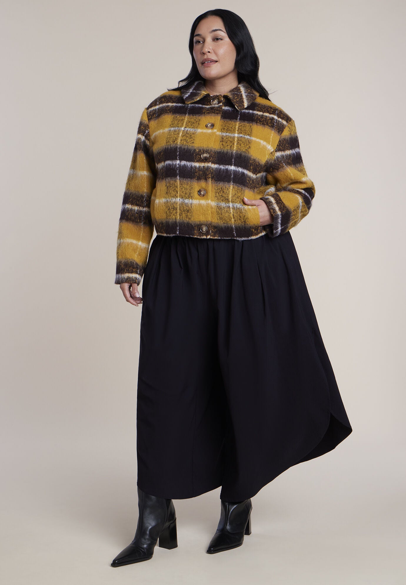 Brushed Plaid Jacket, CHOCOLATE HONEY PLAID, alternate image number 4