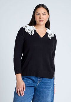 Lace Collar Sweater