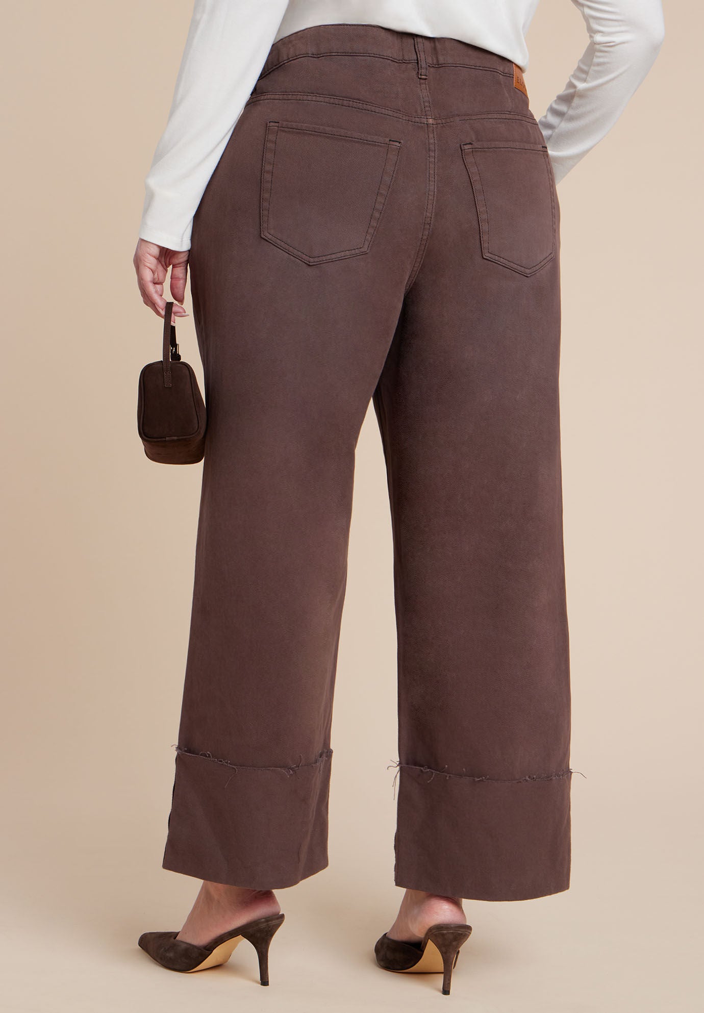 Tall Cuff Jean, BROWN, alternate image number 2