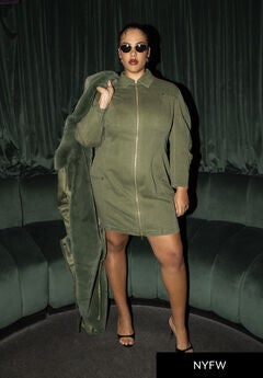 Denim Mini Dress With Zipper Detail