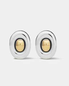 The Two Tone Chrome Orb Statement Studs