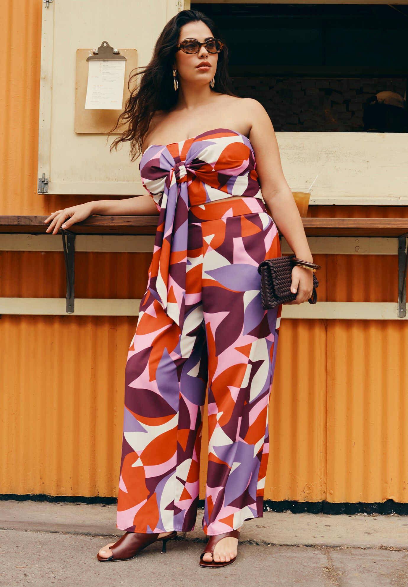  Printed Wide Leg Pant 