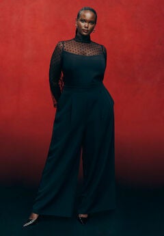 Mesh Turtleneck Jumpsuit