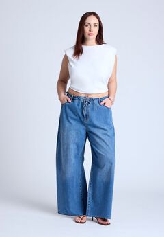 Plus Size Womens Wide Leg Jeans